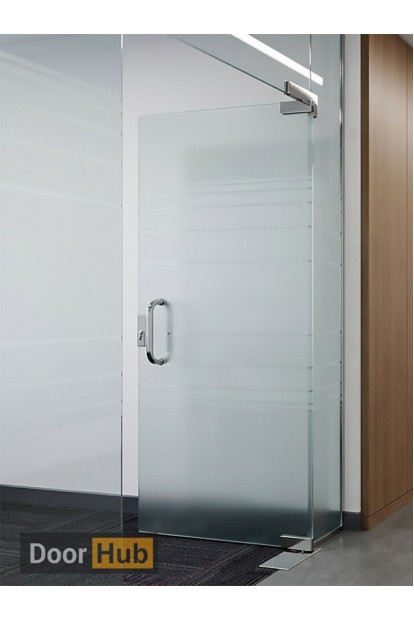 Sandblasted Tempered Glass Pivot Door 10mm UAE for Clinic Privacy